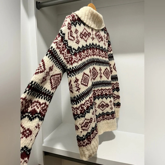 Heritage 1981 wool blend Knit cardigan Sweater with wooden buttons and pockets L - Picture 5 of 9